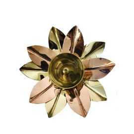 Brass Jyot Diya Lotus Shape Golden Diya Akhand Jyot Kamal Deepak Pooja Dia Puja Diwali Diya/Deepawali Deepak Oil Lamps/Christmas Decoration Engraved Unique Design Gift Items Size- 5" inch