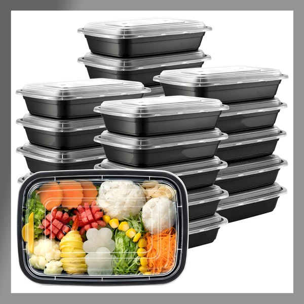 Pokanic Meal Prep Containers [10 Set] 28 oz with Lids,
