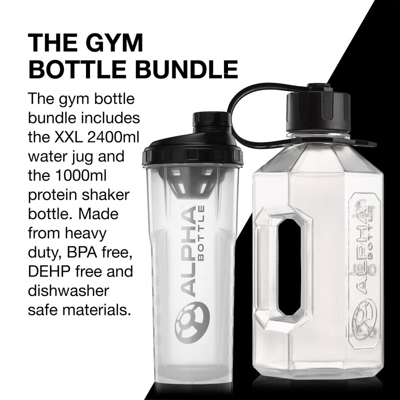 Alpha Designs | 2 Litre Water Bottle (2400ml) + Protein