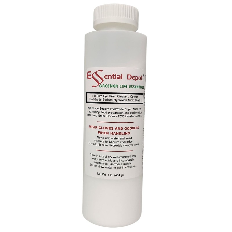 Essential Depot 9 lbs Food Grade Sodium Hydroxide Lye Evenly-Sized