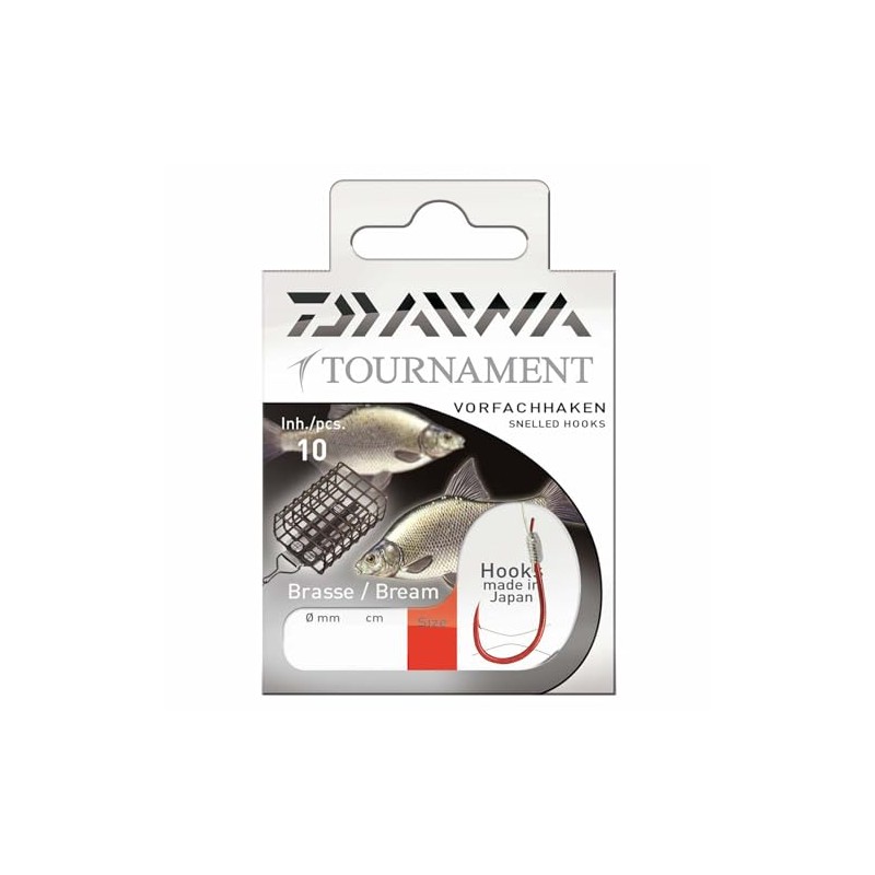 Daiwa Tournament Snelled Bream Hooks 70cm 10pcs., Size 12