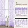 WelvetBLK Sheer Lavender Kitchen Curtains Tier 24 Inch Length 2