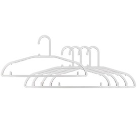 OHE Laundry Hangers, White, Height 7.1 x Width 1.5 x Thickness 0.2 inches (18 x 38 x 5 mm), Anti-Pinch Hanger, Smooth Curve, Trace-Resistant, Slim, Storage, Set of 5