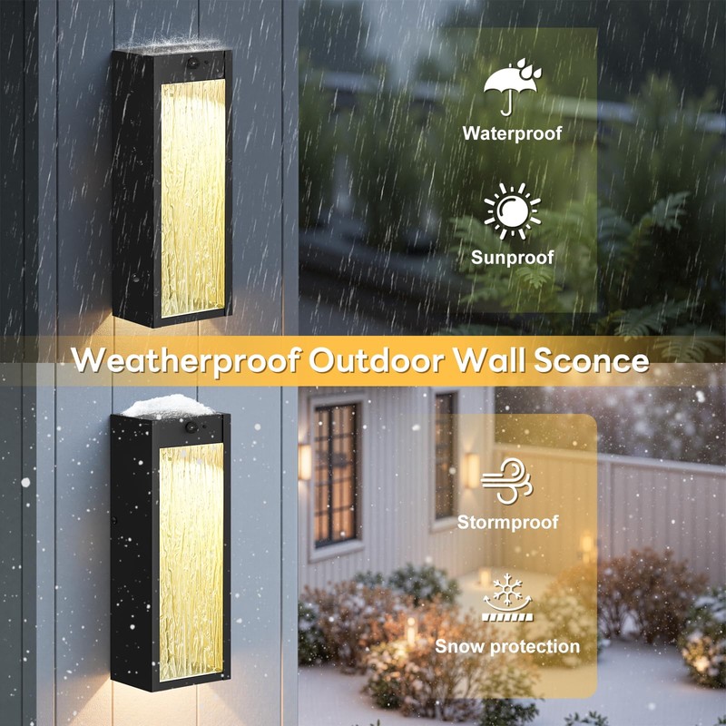 Motion Sensor LED Outdoor Wall Light Fixtures 2 Pack, Modern