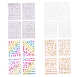Vaguelly 16 Sheets Butterflies Nail Art Stickers DIY Manicure Charm for Home Professional Use Nail Decals for Decoration Crafts Jewelry and More