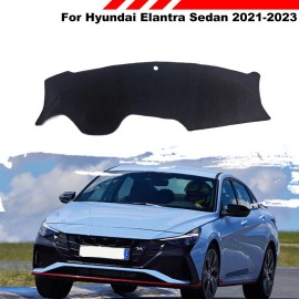 ZTT For Hyundai Elantra 2021-2024 Black Non-Slip Dash Dashboard Mat Cover Carpet Pad