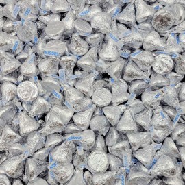 Kisses Silver Foiled Classic Milk Chocolate - 1.5 lb Individually Wrapped Bulk Candy for Snacking & Sharing - Chocolate Treats for Christmas, Birthdays & Easter
