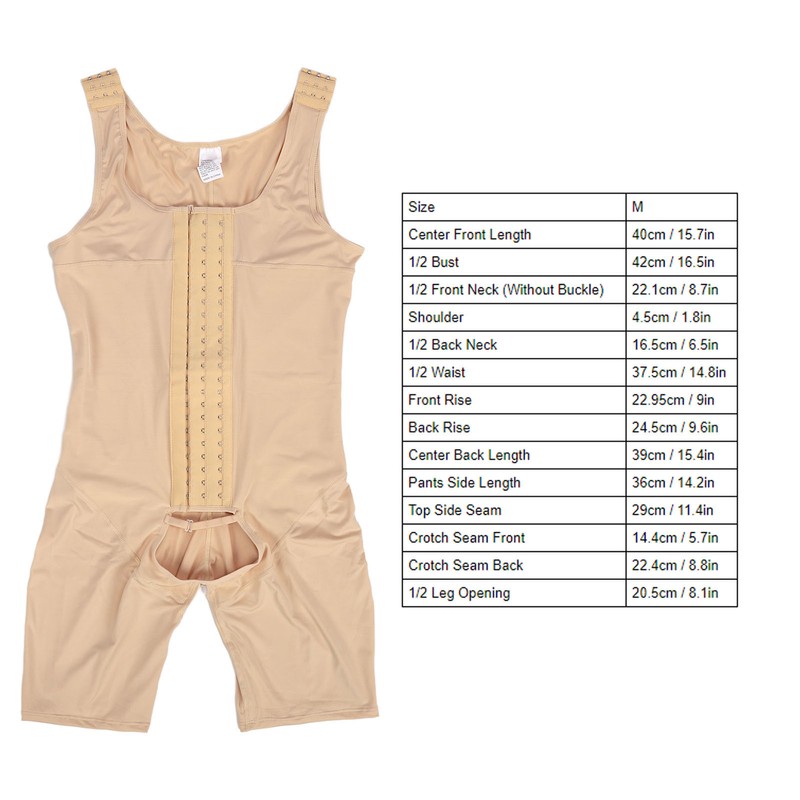 Men Shapewear Bodysuit Soft Breathable Adjustable Postoperative Compression Slimming Bodysuit