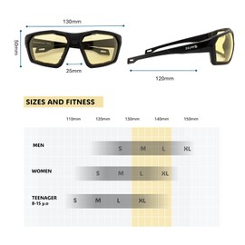 SOL PRO Anti-Fog Motorcycle Riding Glasses, ANSI Safety Eye Protection, Night Vision, WrapAround with Foam, Dustproof Windproof, Hunting, Hiking, Driving, For Men Women