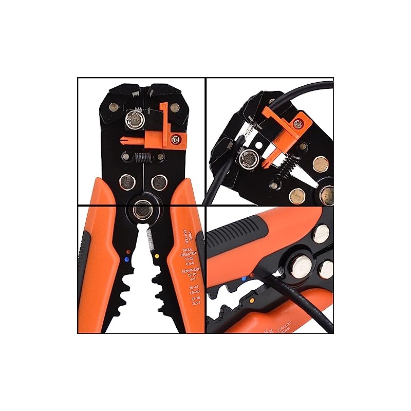 HuLuHouse Pinza Pelacables AutomáTica, pela cables, Naranja