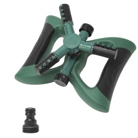 360° Rotating Lawn Sprinkler – Portable Hose-End Sprinklers for Yard Lawn& Large Areas, Watering System with Adjustable Spray and Expandable Circular Sprinkler (Green)