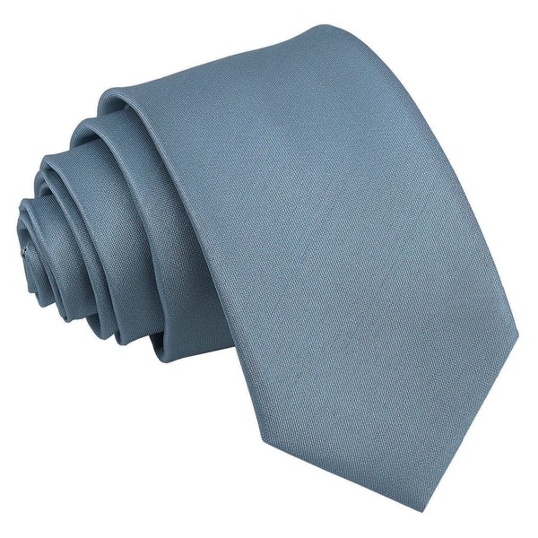 DQT Men's Plain Shantung Wedding Formal Slim Tie - Dusty