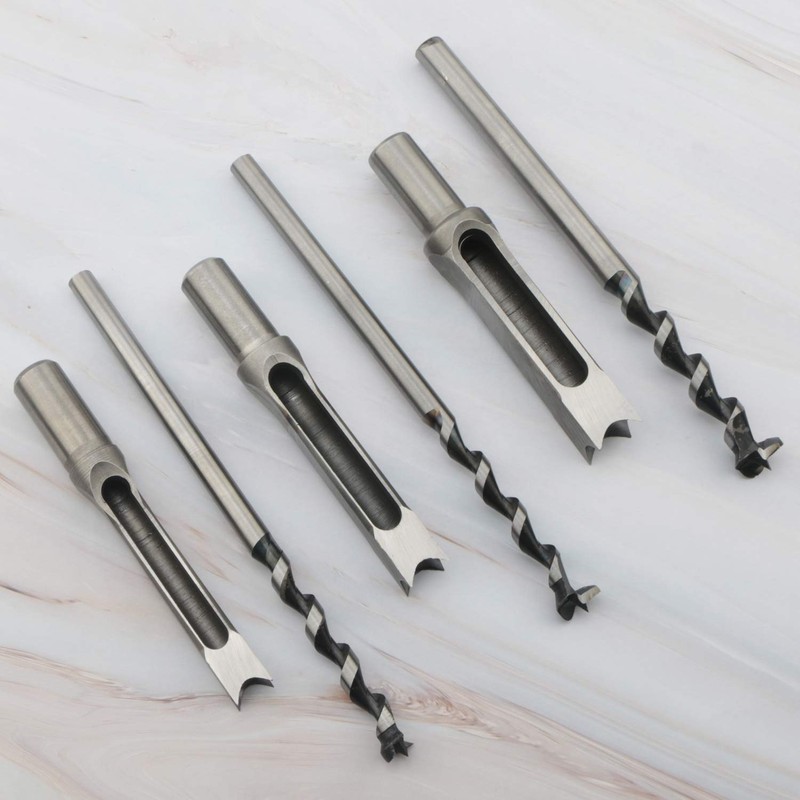 Pxyelec 3 Piece Woodworking Square Hole Drill Bit Set Mortise