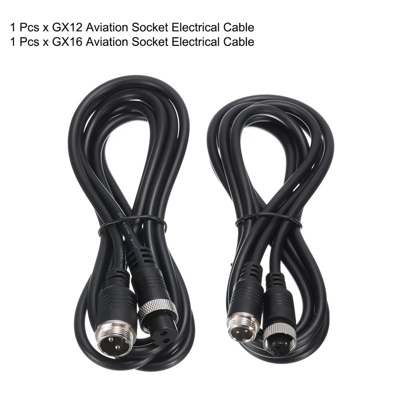 uxcell 2pcs GX12 GX16 2Pin Male/Female Head Aviation Socket Connector