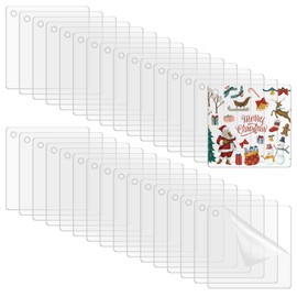 32Pcs Acrylic Ornament Blanks Acrylic Keychain Blanks Bulk Clear Square Acrylics Christmas Ornaments with Hole for Vinyl, Christmas Decor, Engraving, Painting, DIY Crafting