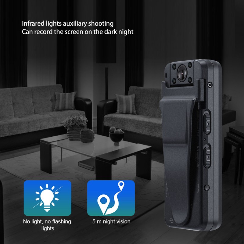 1080p Pocket Camera Recorder Clip On 180 Degree Rotation Pocket