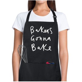 Xornis 100% Cotton Funny Apron Bakers Gonna Bake for Women Men with 2 Pockets Baking Kitchen Cooking Adjustable Bib Apron Gifts for Baker Chef Mothers Day