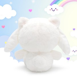 Kawaii Cartoon White Stuffed Animal Plush Doll,Soft Animal Figure Plush Pillow Toys,Birthday Gifts for Girls Kids