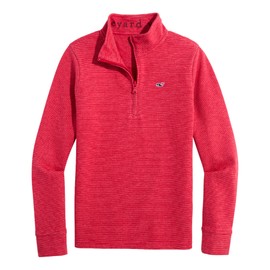 vineyard vines Boys' Saltwater Quarter-Zip, Red Velvet