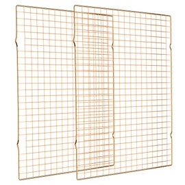 Cooling Rack for Baking, 2-Pack 16x10 Inches Baking Rack, Thick Wire Cookie Rack for Cooking, Roasting, Grilling, Drying, Oven Safe, Fits Half Sheet Pan, Gold