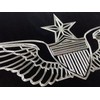 Engraved Senior Army Aviator Wings Car Tag Black & Silver