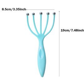 Portable Scalp Massage Claw, 2 Pack Head Stress Relaxation Massager Claw for Promoting Blood Circulation of the Head, Blue+Pink