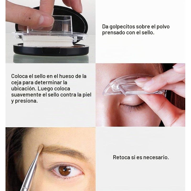 Juego de sellos para cejas en polvo, kit de sellos