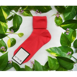 tittimitti 100% Organic Cotton Luxury Women's Socks 1 Pair. Made in Italy. (Coral, numeric_8)