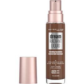 Maybelline Dream Radiant Liquid Medium Coverage Hydrating Makeup, Lightweight Liquid Foundation, Java, 1 Fl; Oz, 135 JAVA
