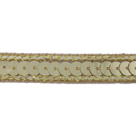 Kirari Handicraft Club NO.209_Sequin Blade (Gold: Gold) Width 0.5 inches (1.2 cm) x Length 16.8 ft (3 m) Roll Sequins Sequin