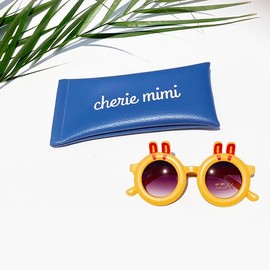 Sheri Mimi 523293032 Sunglasses, Baby Sunglasses, With Case, Ears, Rabbit UV400, Mustard Yellow, One Size, yellow (mustard)