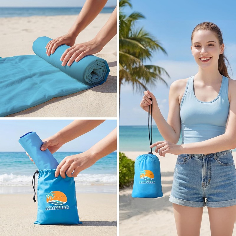 Aroveea Beach Blanket Waterproof Sandproof 1-7 Adult Oversized 78 ''