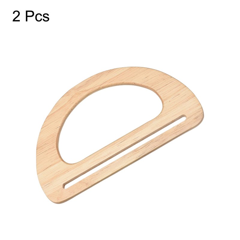 sourcing map Wooden Purse Handles, 175mm 2Pcs D Shape Handbag