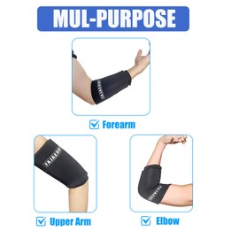 FAJAERNY Reusable Gel Hot Cold Compression Therapy Sleeve for Elbow and Wrist, Flexible Hot Cold Pack for Tennis Elbow & Golfers Arm, 360° Coverage for Effective Pain Relieve- Black