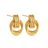 FFWTPY Women's Earrings Stereo Double Hoops Simple 3 Layers Spools