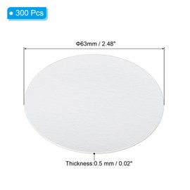 PATIKIL 63mm/2.48" Aluminum Foil Cap Liner, 300 Pack Resistant Tamper Induction Heat Sealer Sealing Liners for PE/HDPE Plastic Bottle Jar Lid