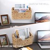 BTSKY Woven Hanging Magazine Holder, Water Hyacinth Magazine Basket, Wall