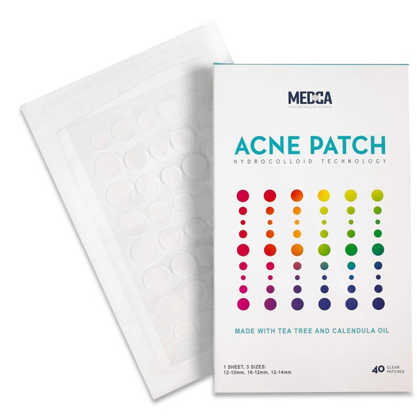 Acne Cover Patch - (40 Count) Pimple & Zit Blemish Treatment- Hydrocolloid Bandage, Tea Tree, CICA & Calendula Oil, Invisible Spot Patches Conceal Absorb, Protect & Soothe Acne, Breakouts & Blackheads