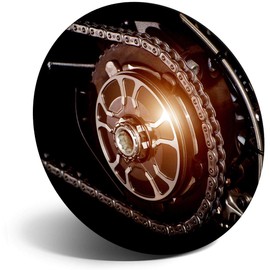 Destination Vinyl ltd Magnet for Refrigerator, Fridge - Motorcycle Rear Wheel & Chain for Office, Cabinet and Whiteboard, Magnetic Stickers, 21909