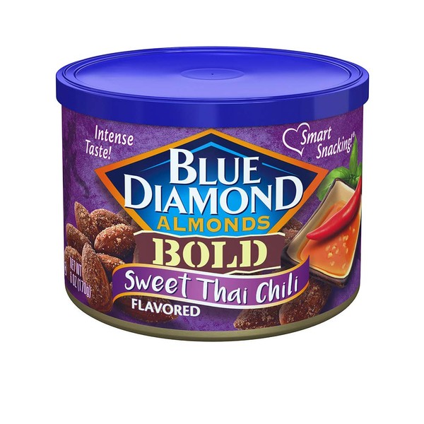 Blue Diamond Almonds, Bold Sweet Thai Chili, 6 Ounce (Pack of 12)