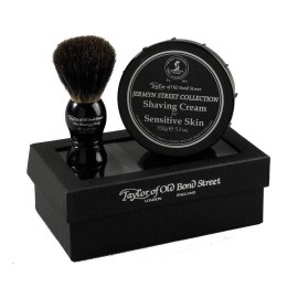 Taylor of Old Bond Street Black Pure Badger Brush & Jermyn Street Gift Box
