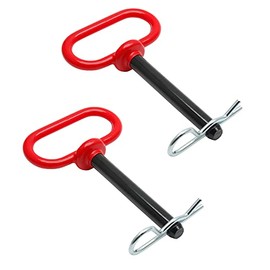 Bonsicoky 2Pcs Tractor Towing Hitch Pin and Clip, 1/2 x 4 Inch Trailer Gate Pin for Towing Tractor, RV, Truck, Boat, Car - Red Handle