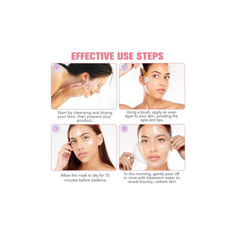 2pcs Collagen Night Wrapping Mask, Mejora La Elasticidad