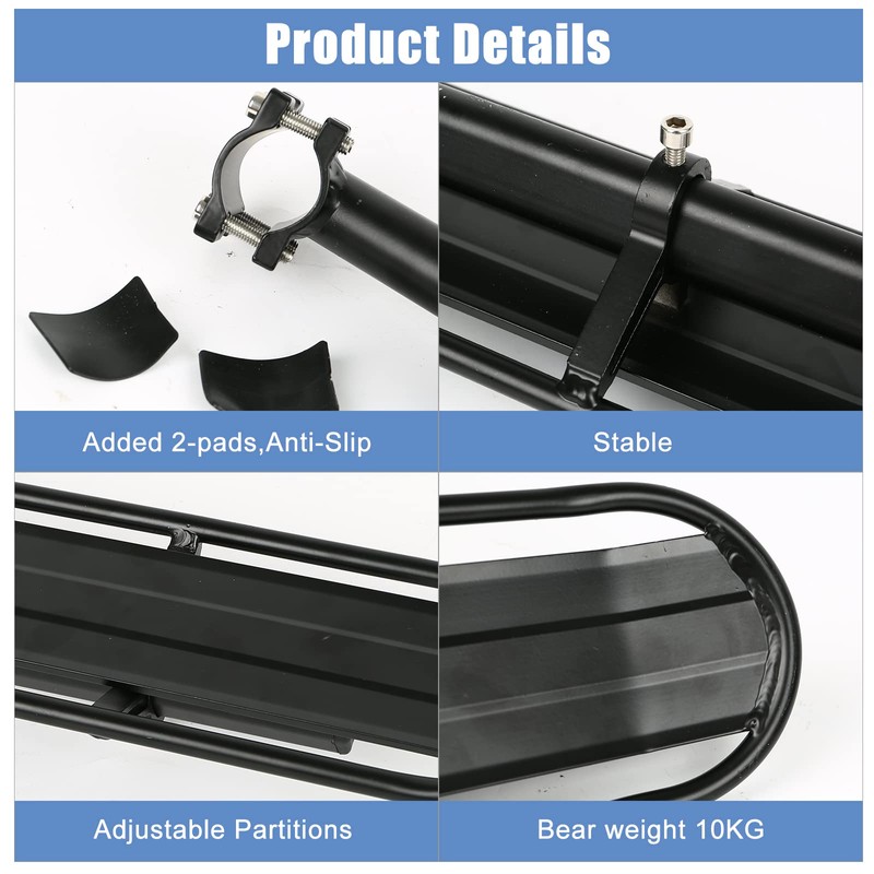 Pannier Rack Mountain Bike, Bicycle Pannier Rack Rear Adjustable 20