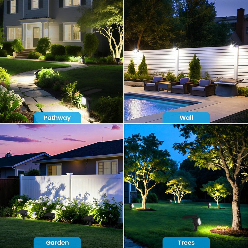 VOLISUN Solar Spotlight Outdoor, IP67 Waterproof Solar Landscape Spot Lights，Uplights