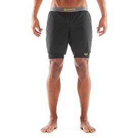 Skins Men's Dnamic Superpose 1/2 Tights,Black (Black/Citron),XS