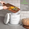 D'Lifeful Kitchen Compost Bin – 1.3 Gallon Countertop Farmhouse Compost