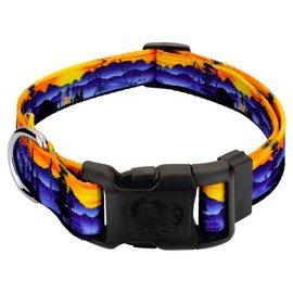 Country Brook Petz 1 Inch Adjustable Great Outdoors Dog Collar for Small, Medium, Large Breeds - Sports and Camouflage Collection Featuring Spirited Designs (Blue Mountain, Large)