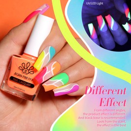 Born Pretty Born Pretty Neon Nail Polish Set, 6 Bright Colors Quick Dry Nail Polish Hot Pink Orange Yellow Green Blue Purple Spring Summer Nail Polish 10ml 0.34oz Fluorescent Nail Lacquer Glossy Nail Polish Set