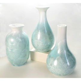 Artisoul® Ceramic Vases Decoration, Set of 3 Small Vases, Flower Vases, Decor Vases for Table Decoration, Shelf Decoration, Small Bouquet, Green Plant, Minimalist Decoration, Modern Home Decoration